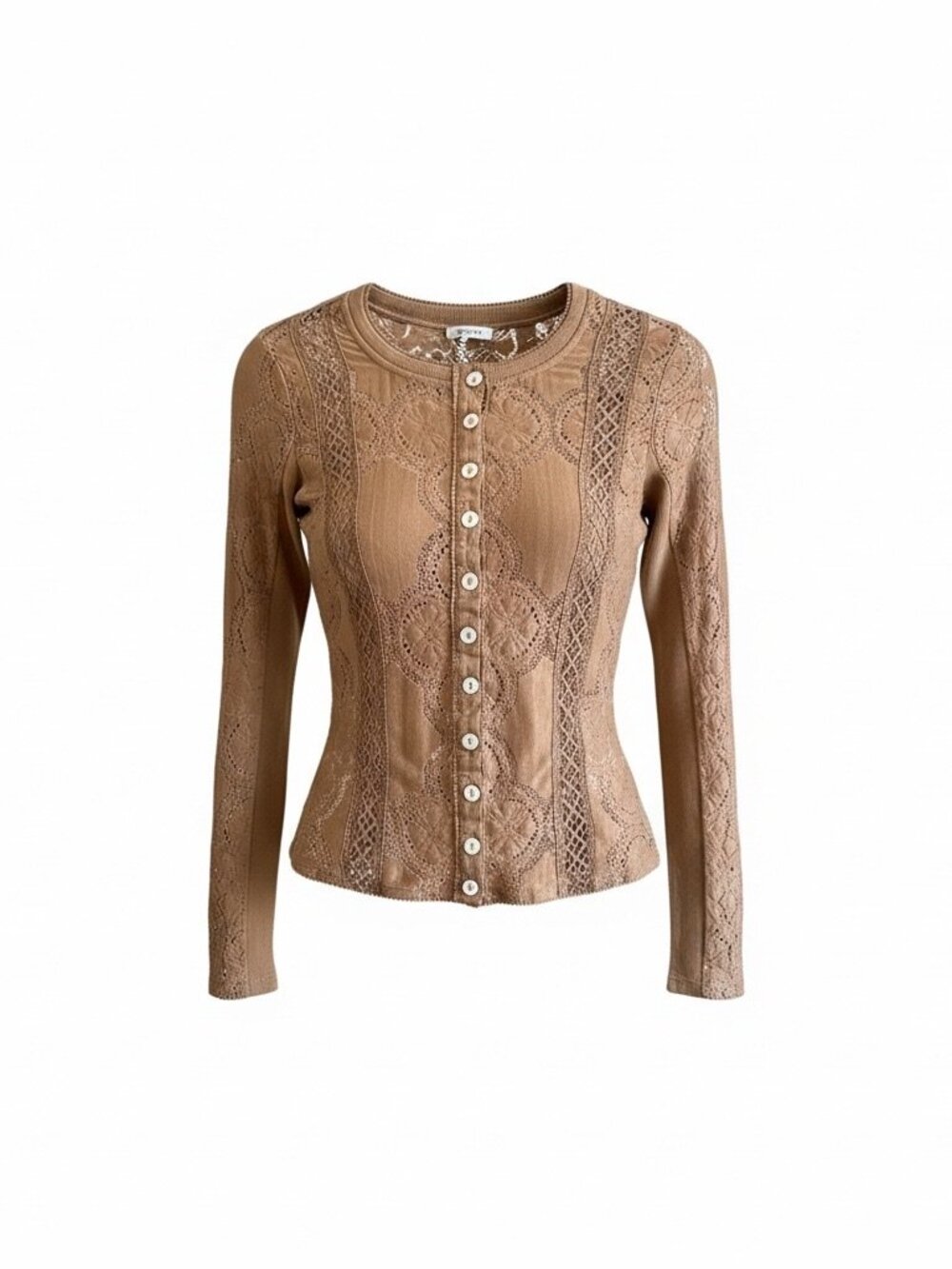 Brand new with tags Free People chocolate brown lace cardigan/top, size XS.